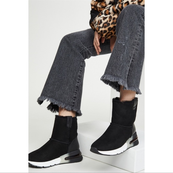 Ash Shoes | New Ash Kyoto Fur Ankle Boots Size 38 | Color: Black/White | Size: 38eu | Pm-34862581's Closet